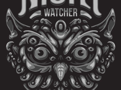 Night Watcher band merch dark design fly halloween hello illustration mad night owl owls