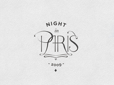 Night in Paris black and white lettering paris texture type typography