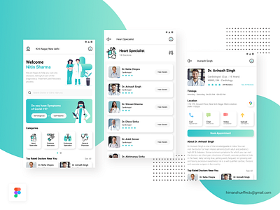 Health app appointment booking design doctor app doctor appointment ui ux vector