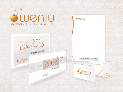 Visual identity and stationnary for Wenjy branding logo logo design logotype stationnary