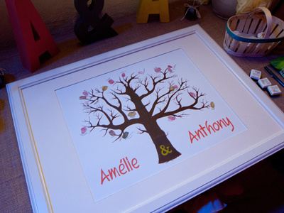 Wedding thumbprint tree