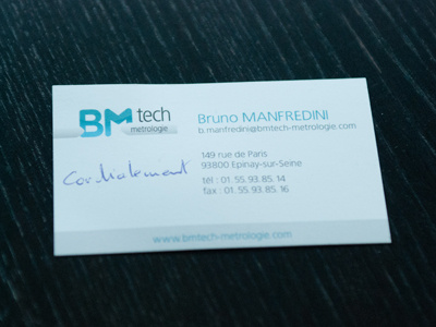 BMtech Métrologie Business card business card graphic design logo logo design logotype print design visiting card