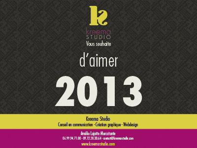 Kreema Studio wishes you to love 2013 ! card graphic design greeting card