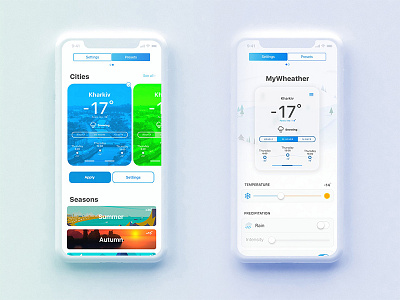 Weather app UI 2018 app design inspiration minimal minimalism trand ui ux