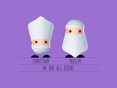 We are all equal #6 adam christian equality muslim violet white