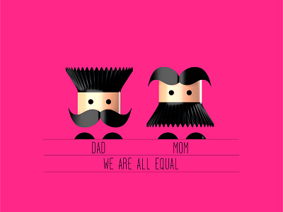 We are all equal #10 adam dad mom pink