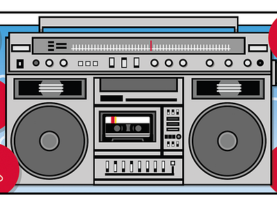 BoomBox boombox electronics illustration music tape vector vintage