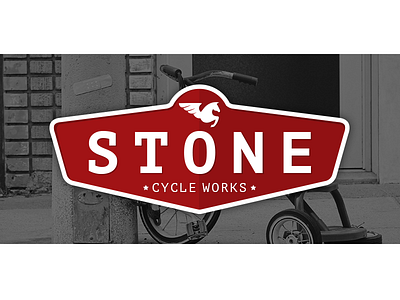 Stone Cycle Works bike branding california custom cycling fabrication fixed gear logo red track bike vector west coast