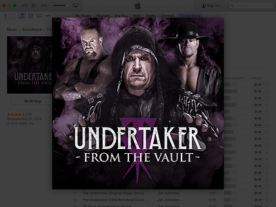 iTunes Album Cover branding itunes logo music photoshop smoke soundtrack ui undertaker ux wordmark wrestling