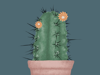 Maison de Joaillerie Cartier cactus digital digitalpainting earing floral illustration painting photoshop