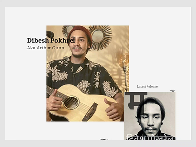 Arthur Gunn: Singer-Songwriter Website Concept interaction design motion design singer user inteface web design yogesh