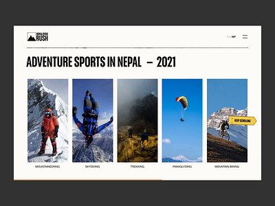 Motion Exploration adventure sports minimal motion design nepal user inteface visualyser web design