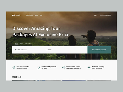 Travel Agency – Arya Travels booking design minimal motion design tour tourism travel travel agency travel website ui design ux visualyser web design yogesh