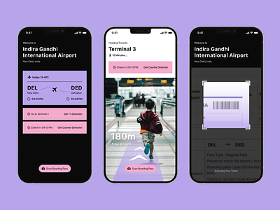 Airport AR Navigation – Design Concept airport app design ar app clean minimal navigation user inteface