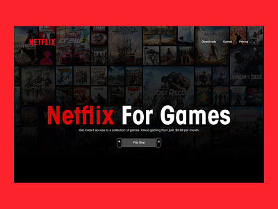 Netflix For Games – Motion Exploration animation cloud gaming gaming motion design netflix ui ux web design yogesh