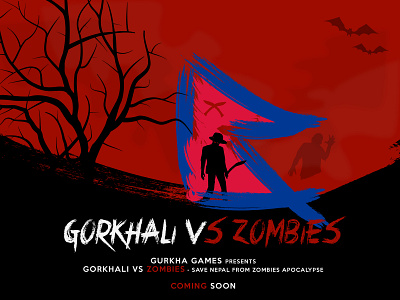 Gorkhali Vs Zombies: Game Poster Design design game art illustration poster design ui