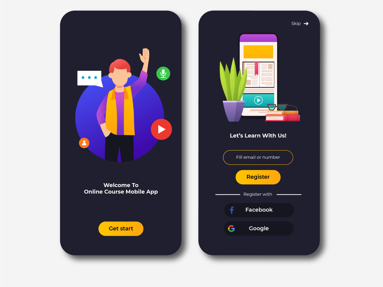 Welcome screen online course mobile app by ZENN DESIGN on Dribbble