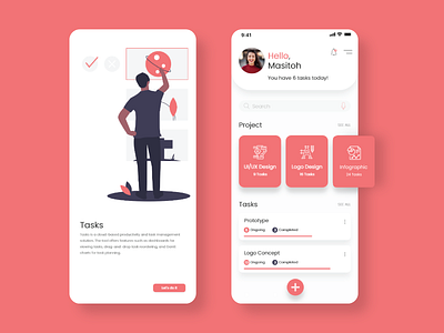 Task Management animation app apps design flat illustration minimal task management ui ui design uiux ux