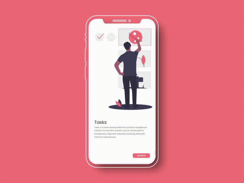 Task Management Concept animation app flat minimalist mobile app simple task management ui uiux ux
