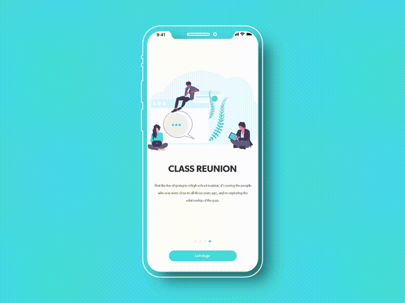 Class Reunion Social Media Concept animation app concept flat friend minimalist simple social media ui ui design uiux ux