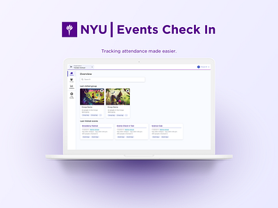 NYU Events Check In app design ui ux web