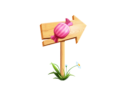 We're Open! candy dart117 icon icon design illustration shop ui kit shop wooden sign