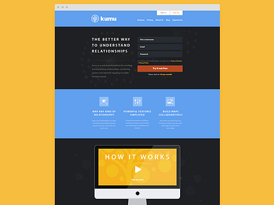 LP Design - Kumu dart117 flat style ios7 style kumu landing page design promo design website design