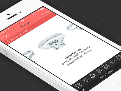 Jewelry iOS7 App dart117 flat ui ios7 jewelry ring user interface