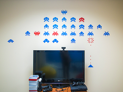 Pixelart wall pattern