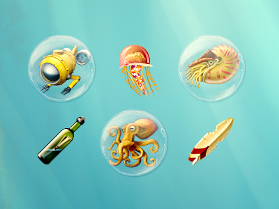 Underwater Icon Collection bottle casino dart117 fish icon ios slots surfing underwater