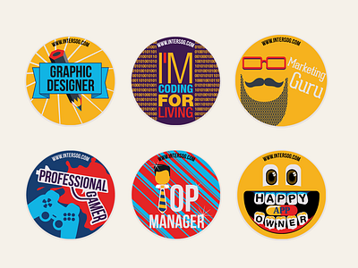 Badges collection app badge dart117 graphic design illustration marketing guru professional gamer promo materials top maanger