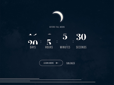 Full moon countdown blue daily ui dailyui gray moon transition ui webdesign
