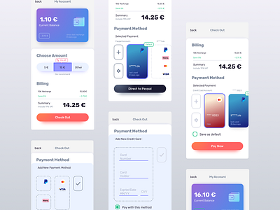 Credit Card Checkout / DailyUI #002 app balance checkout credit card dailyui design klarna payment paypal recharge ui ux wallet