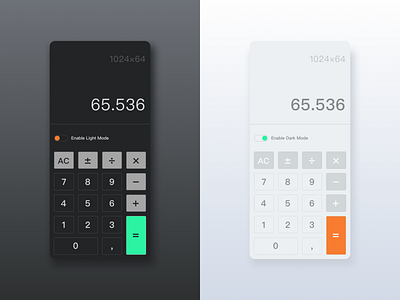 Calculator / DailyUI #004 calculator color dailyui dark mode mobile sketch