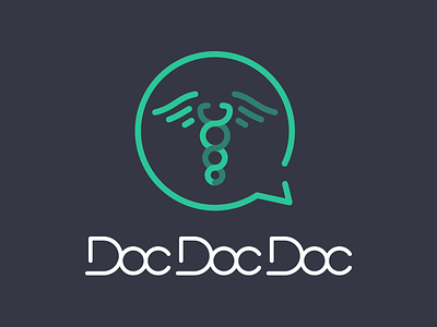 Logo docdocdoc app bubble doc health logo médical text