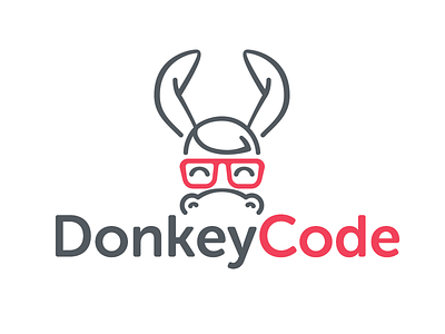 DonkeyCode code donkey glasses logo red