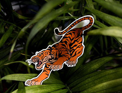 Tiger Sticker design illustration sticker tiger vector art