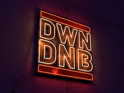 DWN DNB Neon sign 3d c4d neon render