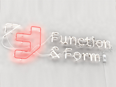 Neon sign render for Function & Form Digital
