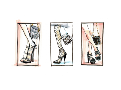 Ali Haider - Girl's Night Out fashion fashion branding fashion design fashion illustration fashion label marker marker sketch shoe drawing shoe illustration shoes
