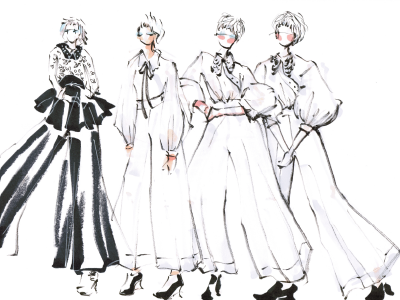 A Black & White Affair black and white bw drawing fashion fashion concept illustration marker sketch