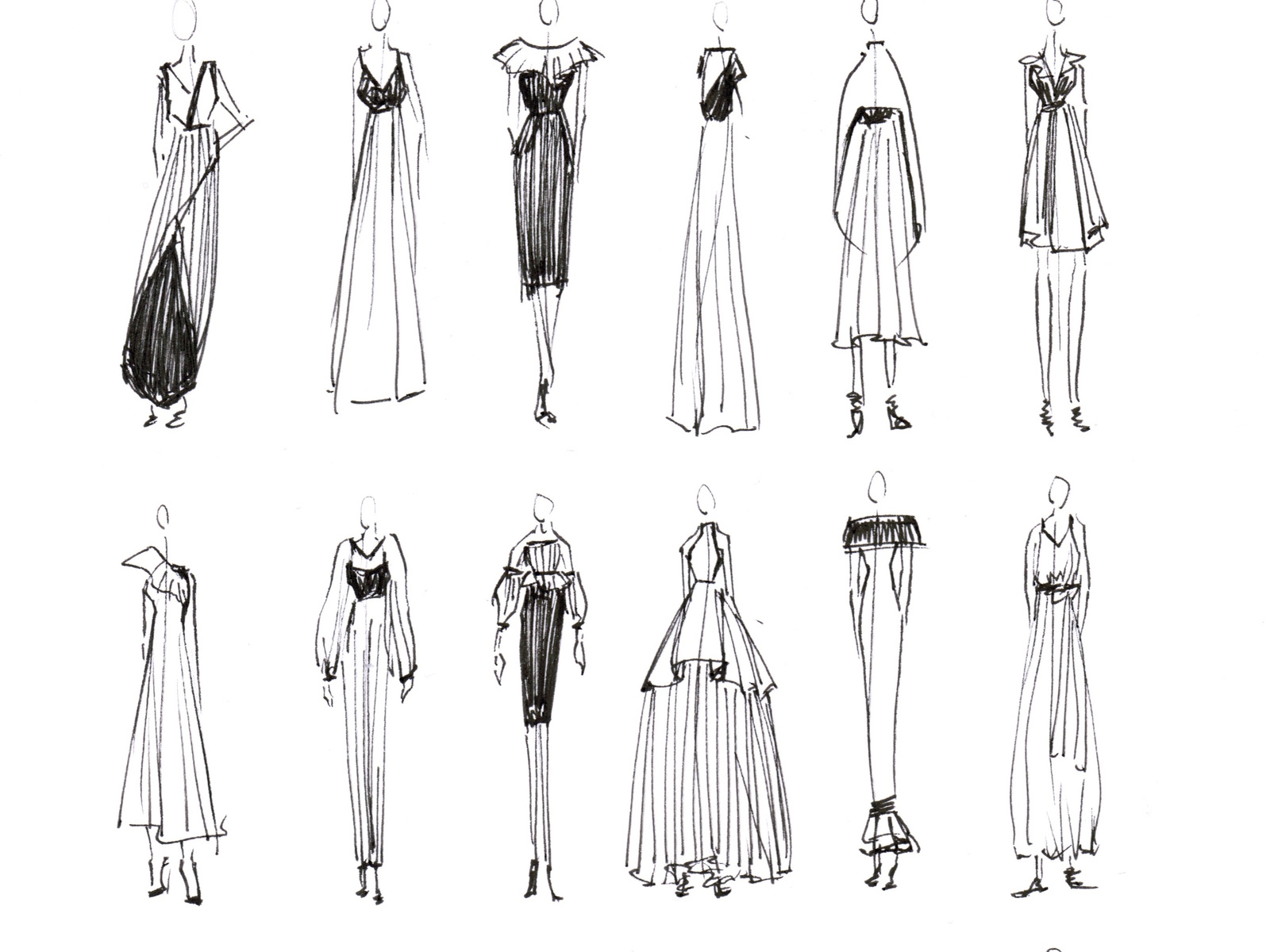 Beautiful Fashion Designing Dress Sketches - Draw-fidgety