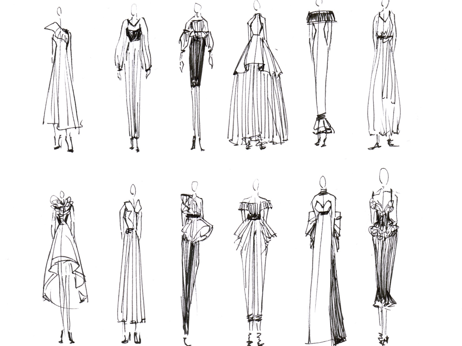 dress design drawing model