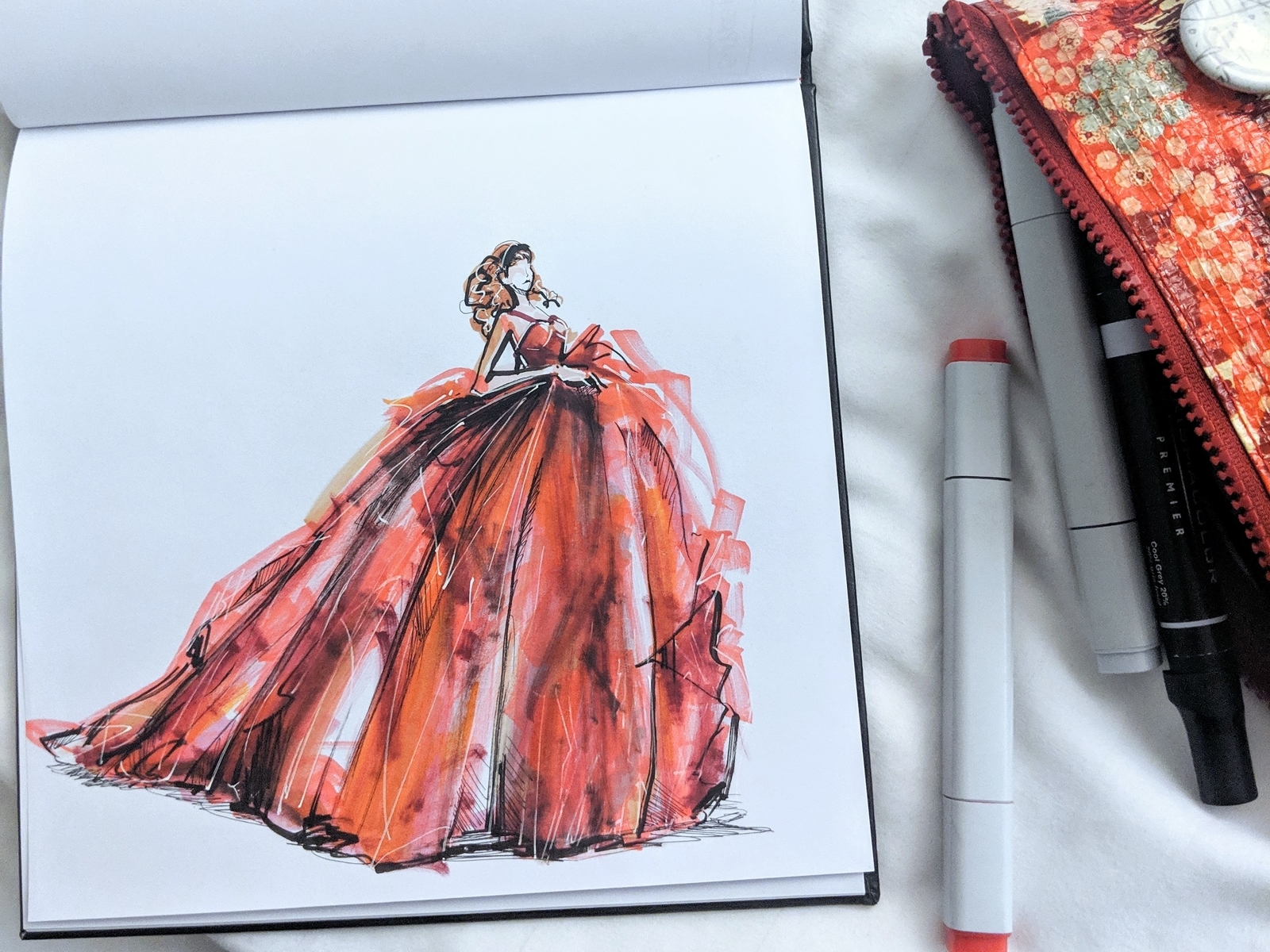 Fashion Book blending ink pen sketches  watercolor revealing 80s dress  design concepts Dive into style patterns  haute couture with vivid  illustrations  designer insights Generative AI Stock Illustration  Adobe