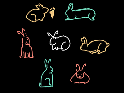 Rabbits bunny design art doodle illustration illustration art illustration design line drawing line work lineart rabbit logo rabbits sketch sketchbook sketching