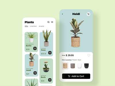 Design Challenge 03 app ecommerce mimimal plants app product ui ux