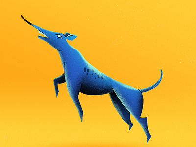 the Beast blue contrast dissolve dog illustration jumping