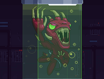 Horrific Creation of dr. Terrible contrast creature game game art illustration monster pixelart tank