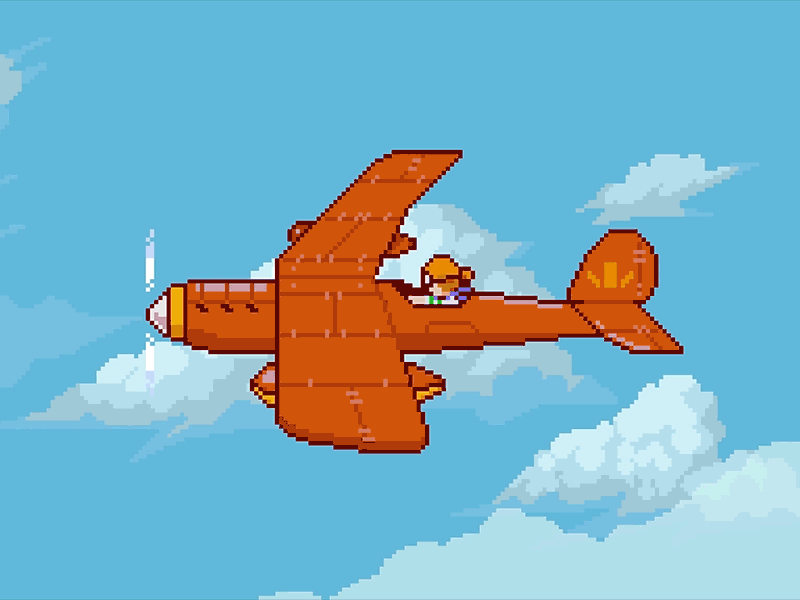 Tell me a story 8bit adventure airplane clouds flying illustration pixelart retro sky