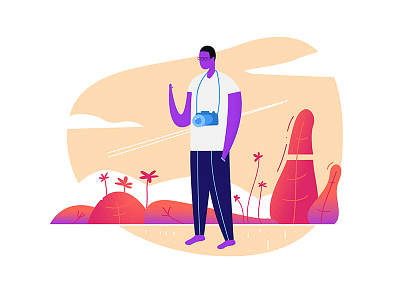 Say Hello! abstract character design gradients illustration scenery sunset